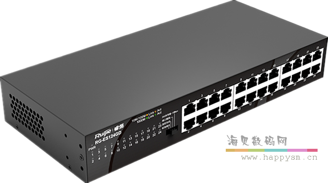 锐捷 睿易 企业级24口千兆电口非网管型交换机RG-ES124G V2
