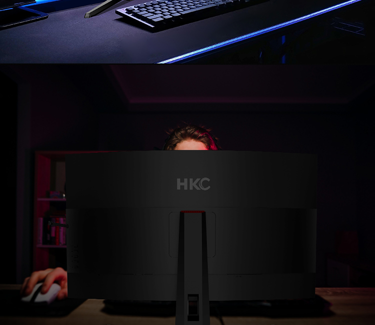 HKC C329 32英寸75HZ曲面显示器台式电脑液晶大屏幕电竞游戏办公