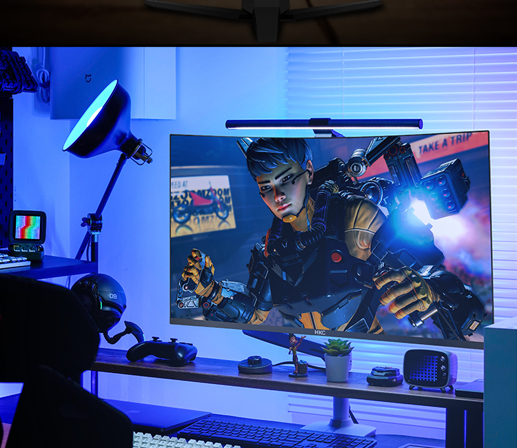 HKC C329 32英寸75HZ曲面显示器台式电脑液晶大屏幕电竞游戏办公