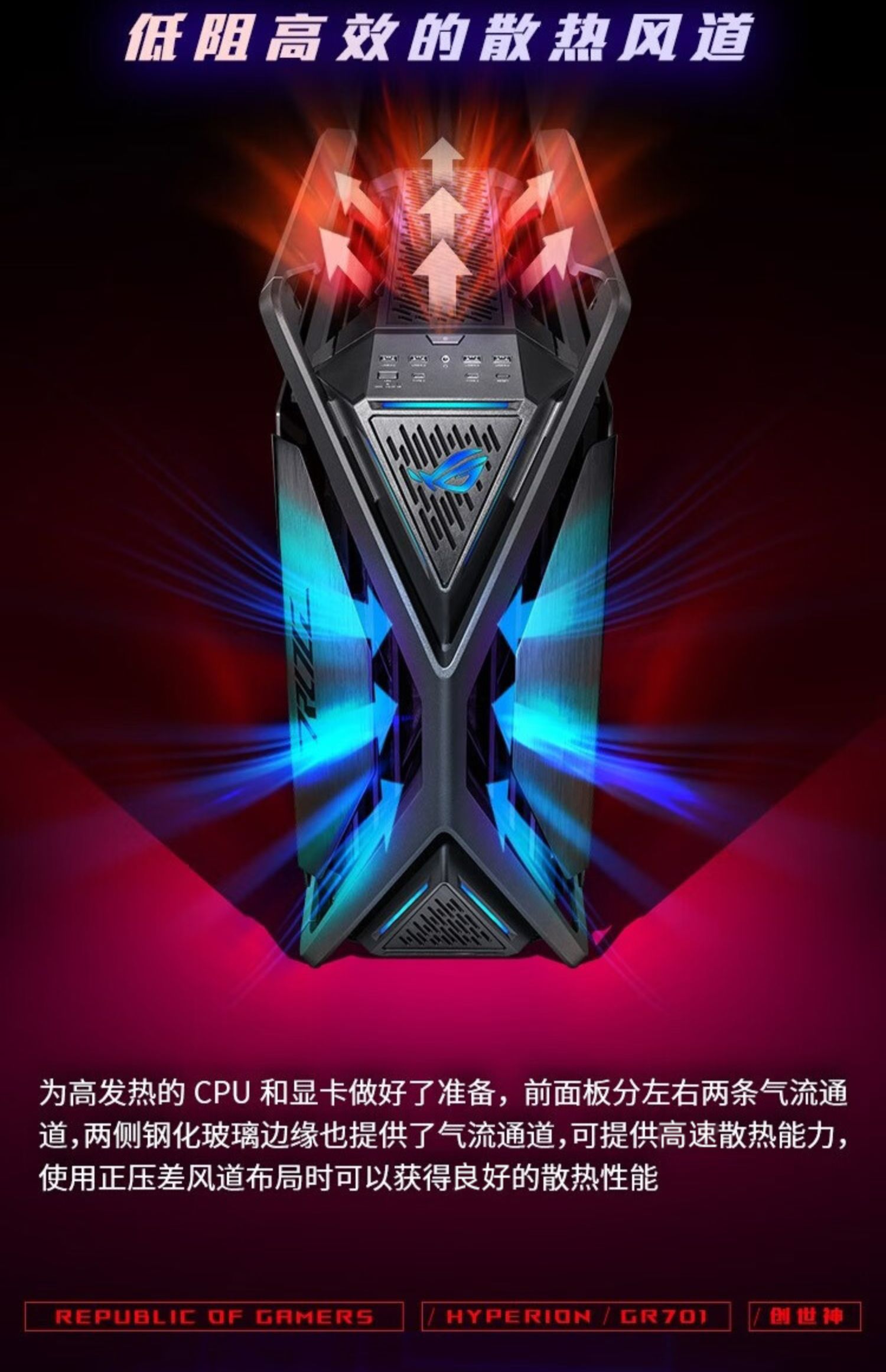 华硕 ROG 玩家国度GR701创世神 华硕台式电脑全塔电竞侧透机箱