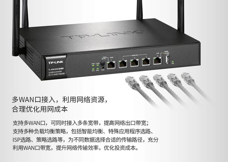 TP-LINK AX1800双频千兆 Wi-Fi 6 无线VPN路由器 TL-XVR1800G易展版 企业级