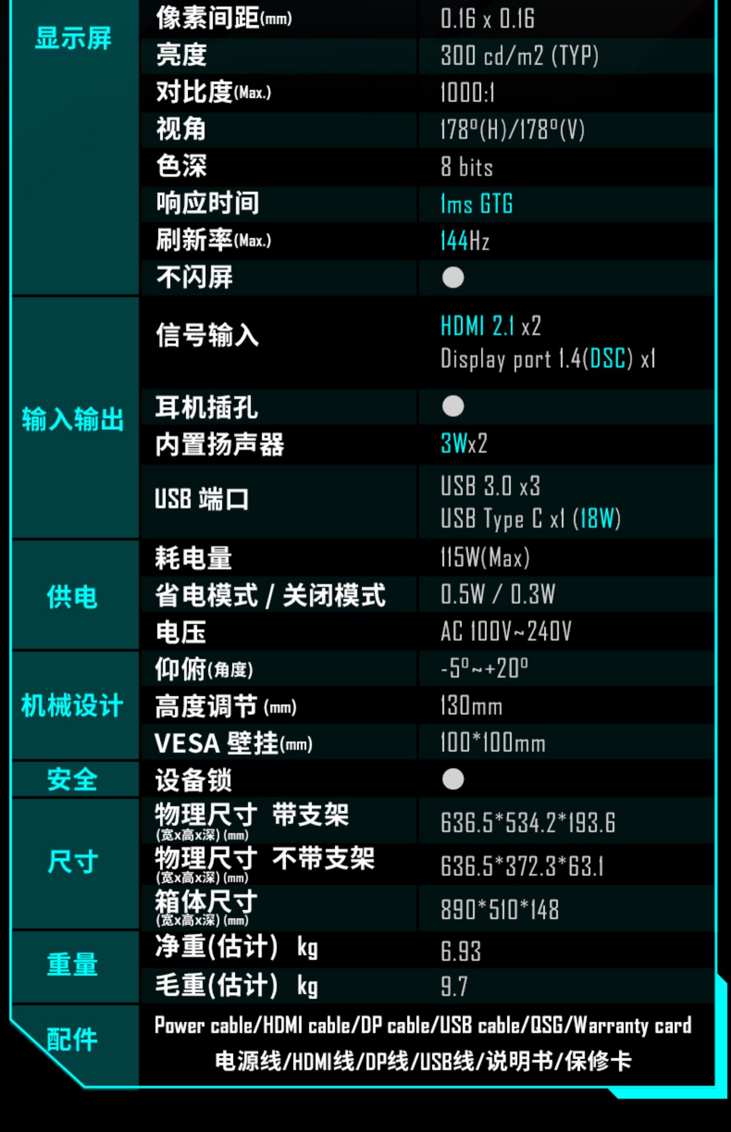 技嘉 M28U 144Hz/1ms电竞显示屏液晶升降28英寸IPS/4K电脑显示器