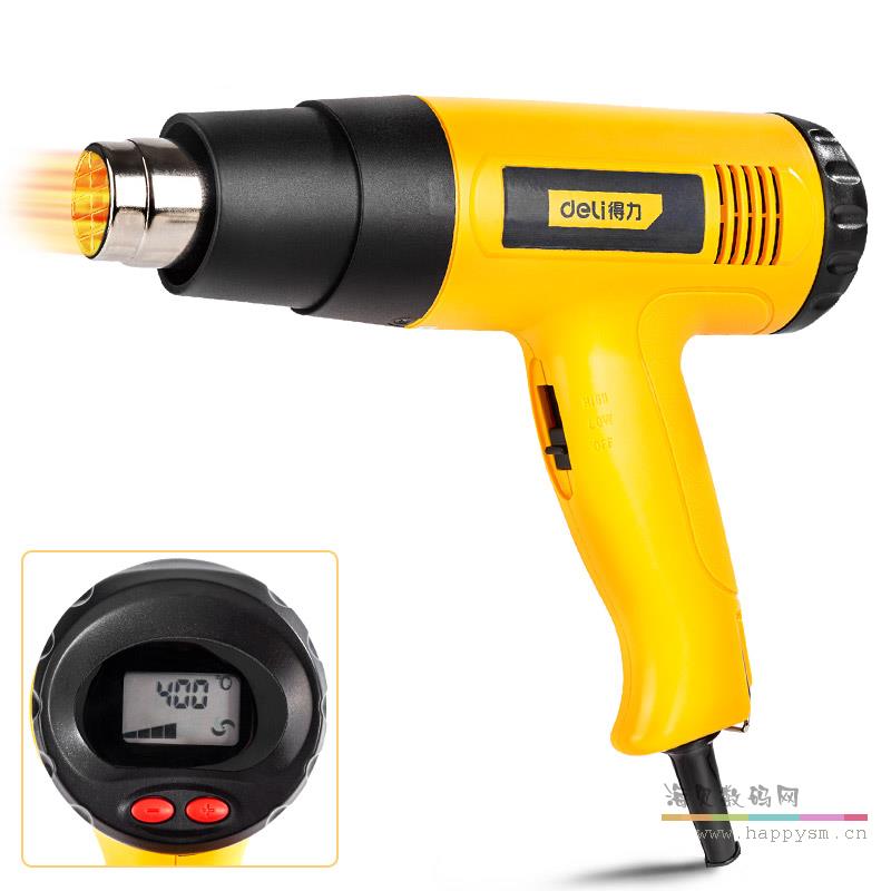DL391203热风枪数显调温(黄)2000W，重10.5