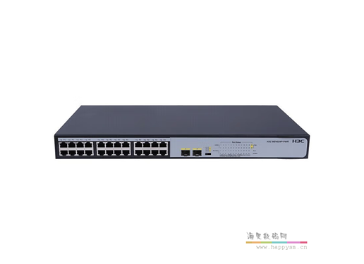 H3C MS4024P-HPWR-EI 24口POE供电加强款交换机千兆企业级 带2光口 功率370W 安防监控专用 网络交换器网线分流器即插即用