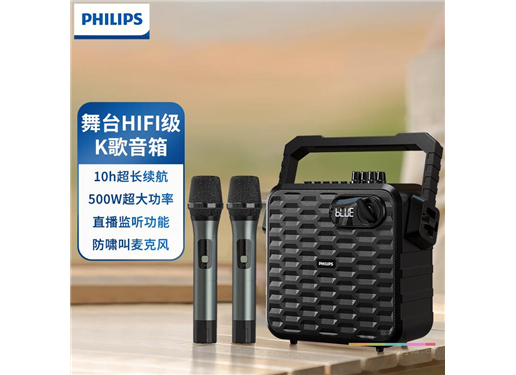 飞利浦 (PHILIPS) SD60 (旗舰版)广场舞音响蓝牙音箱家用户外专业低音炮K歌演出直播监听扩音器