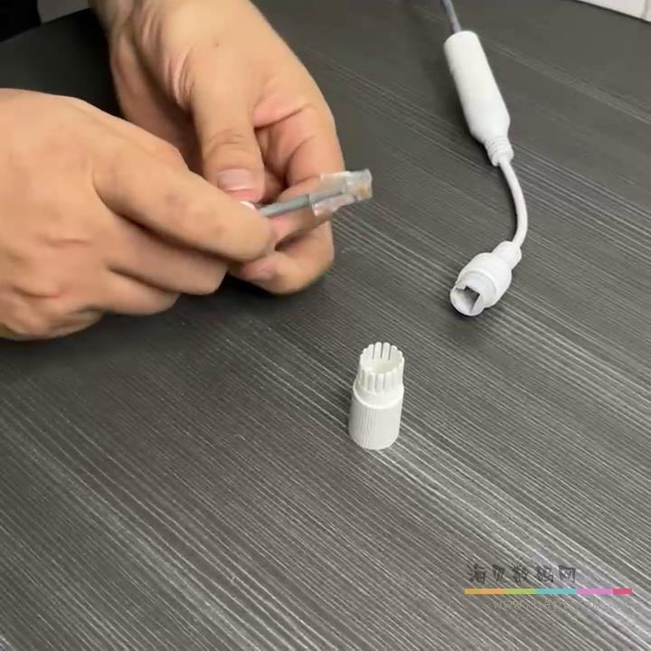 室外带线防水网线直通头网络对接头