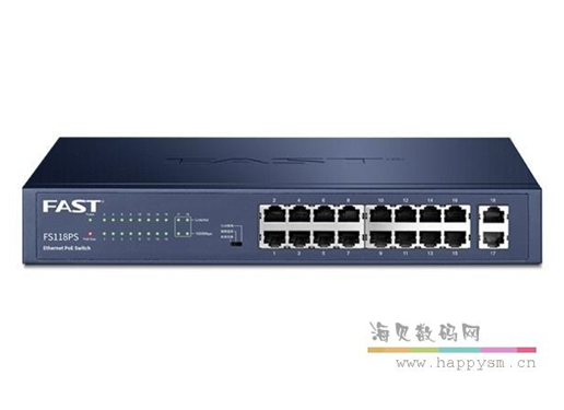 迅捷 FS118PS POE 千兆 128W 单口最大30W 交换机 二层