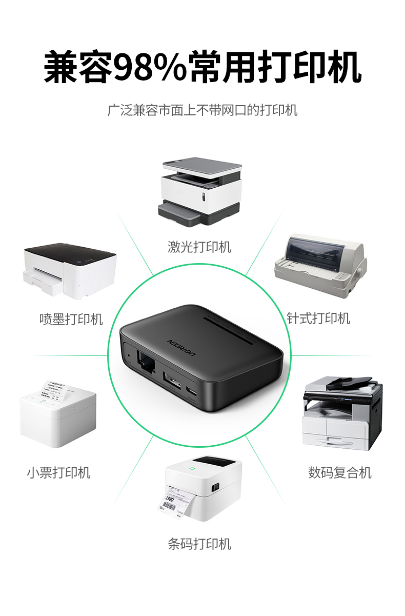 绿联 USB网络打印机共享器 10941 型号CM428