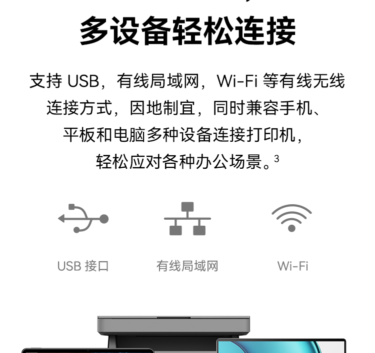 华为/HUAWEI 激光多功能打印机 PixLab B5（CV81Z-WDM） 黑白 幅面A4 无线网络 打印/复印/扫描 自动双面打印 分辨率600*600dpi