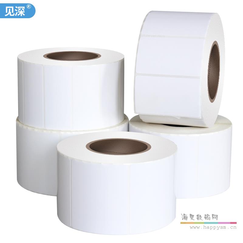 见深 白色铜版纸不干胶条码打印纸