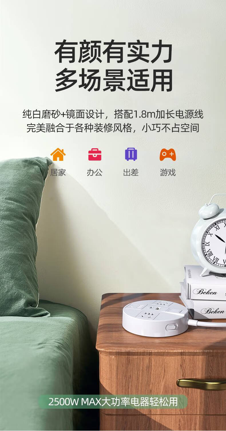 PISEN QUICK HK-22.5W智能宽座插线板(HK32)