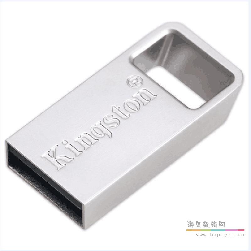 金士顿 DTMC3 USB3.1 读速100MB/s USB3.1 金属U盘 银色 便携环扣