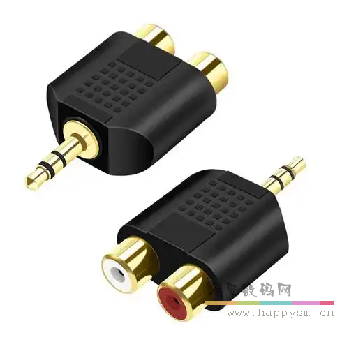 音频3.5母 转双 RCA母 AV三通音频接头