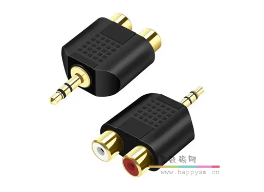 音频3.5母 转双 RCA母 AV三通音频接头