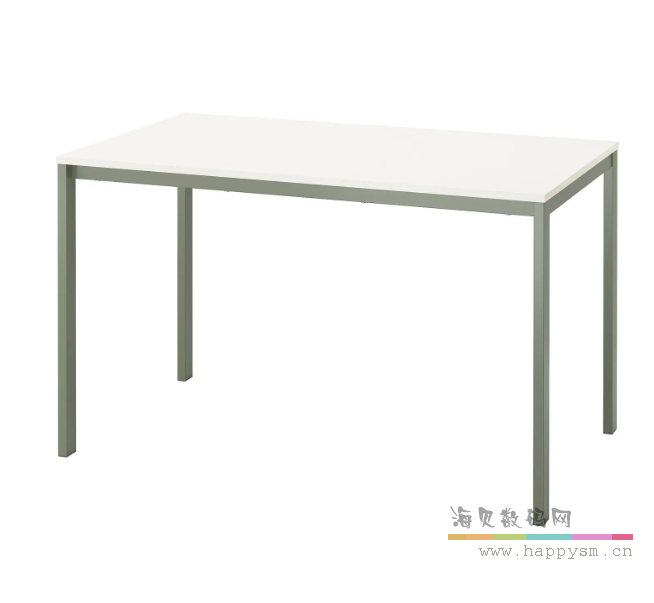 白色桌面 绿色支腿