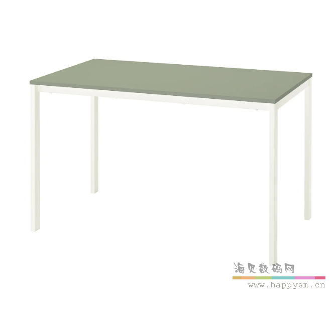 绿色桌面 白色支腿