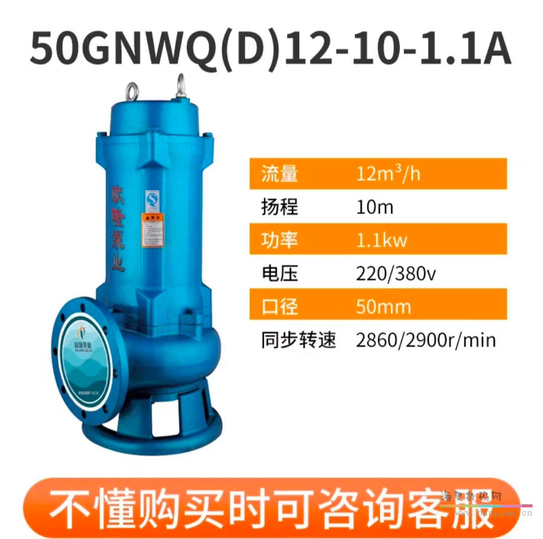 50GNWQ(D)12－10－1.1A两寸法兰口