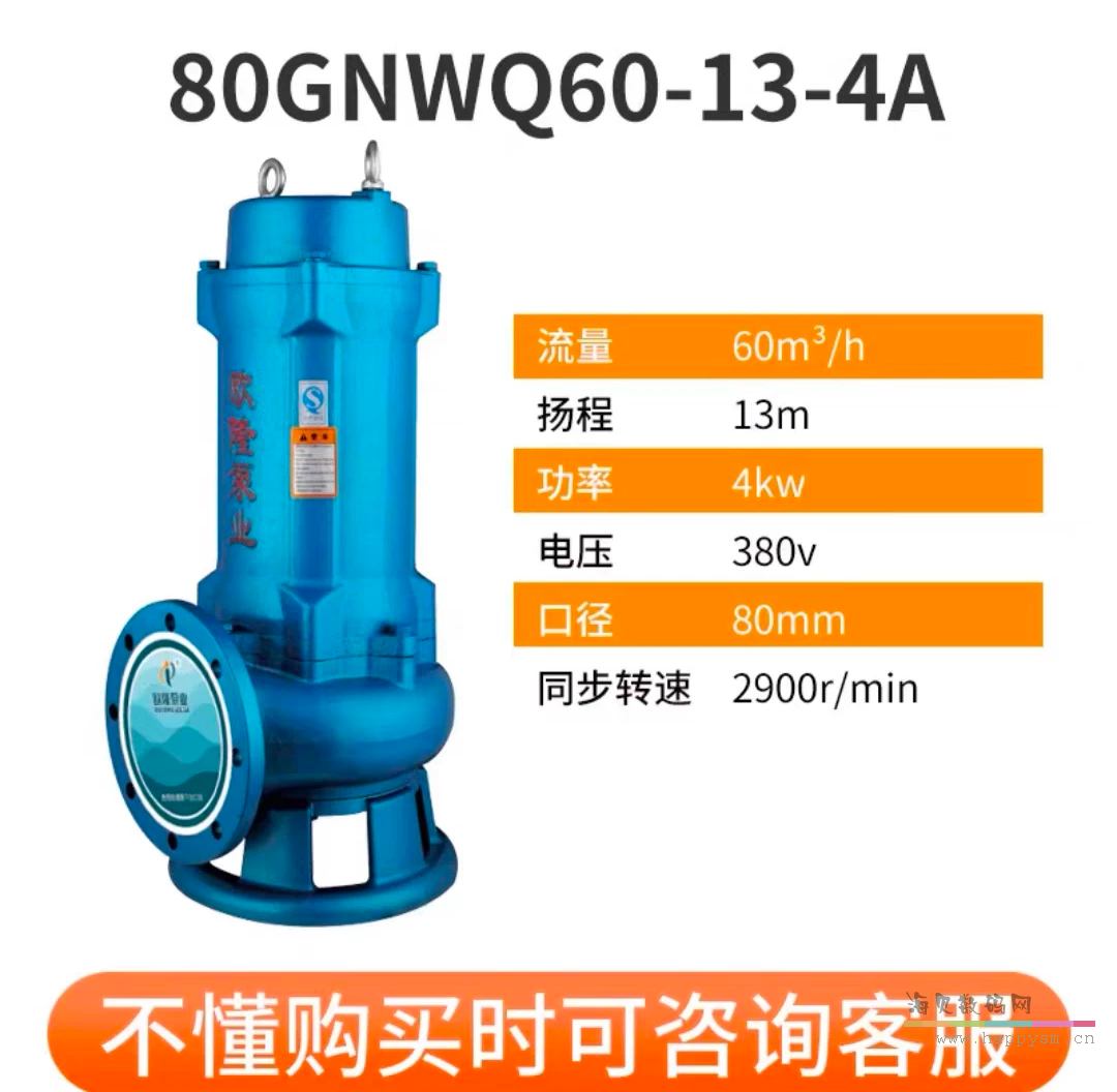 80GNWQ60－13－4A三寸法兰口