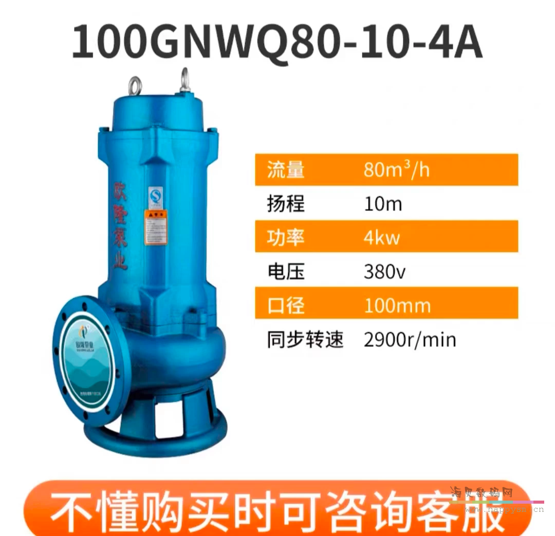 100GNWQ80－10－4A四寸法兰口