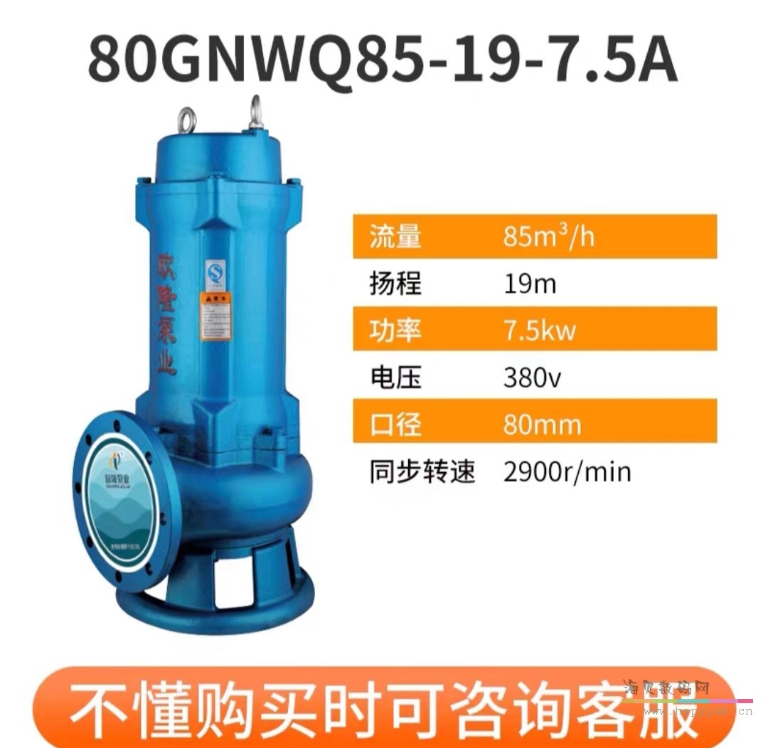 80GNWQ85－19－7.5A三寸法兰口