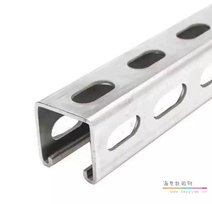 万能C型钢三面打孔镀锌支架多孔光伏导轨热镀锌抗震支架U型钢槽钢