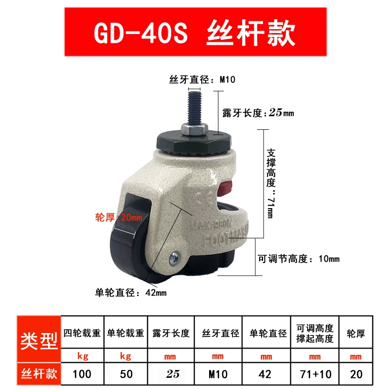 福马轮40S(M10)丝杆 铝底板