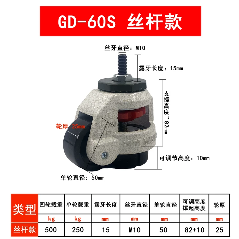 福马轮60S(M10)丝杆 铝底板