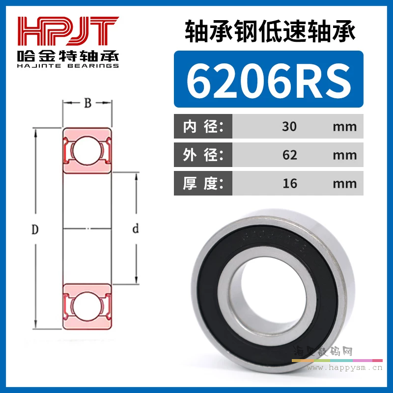 6206-2RS胶盖密封