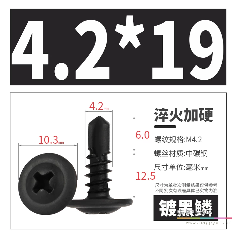 黑色4.2*19【100个】碳钢