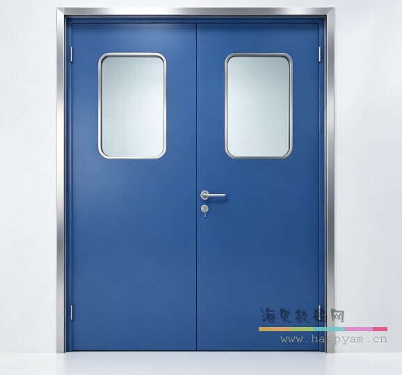 蓝色 双开门 2000*2200 带弧形窗户 门框钢板厚度1.5mm 门扇1.0mm